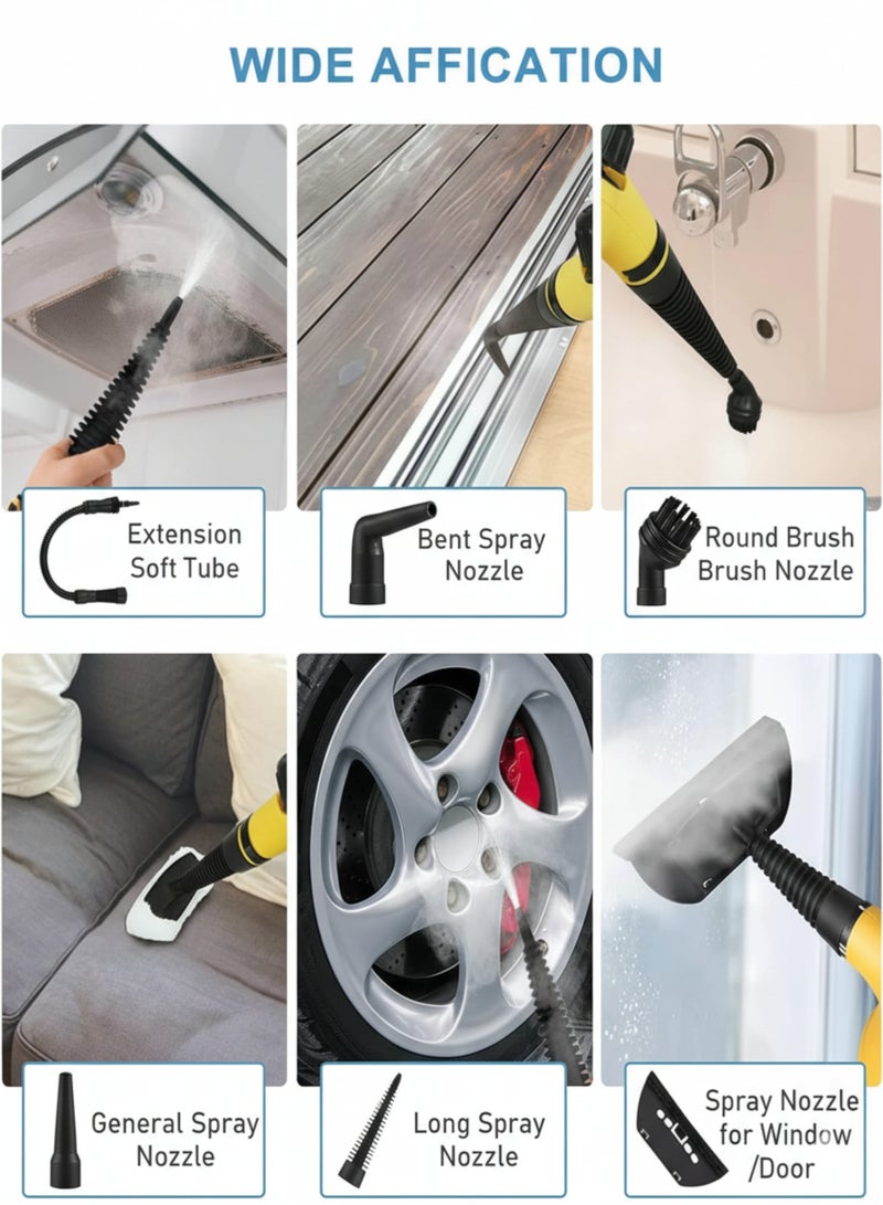 vexa pro Handheld Steam Cleaner – Multipurpose Portable Pressurized Steamer with 9-Piece Accessories, 1000W Power - Image 4